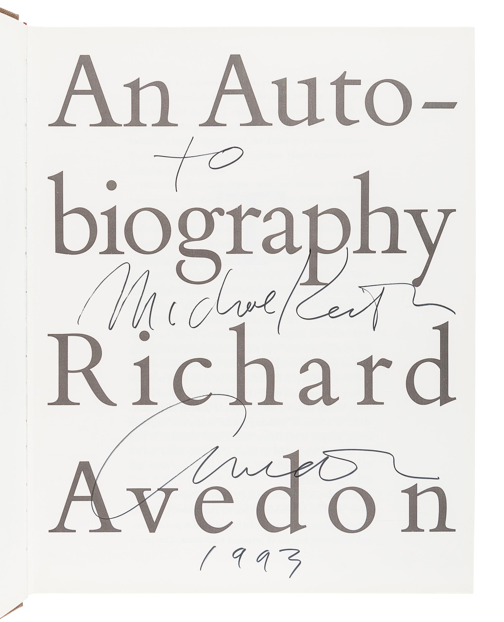 AVEDON, Richard (1923-2004). An Autobiography . New York: Random House, 1993.