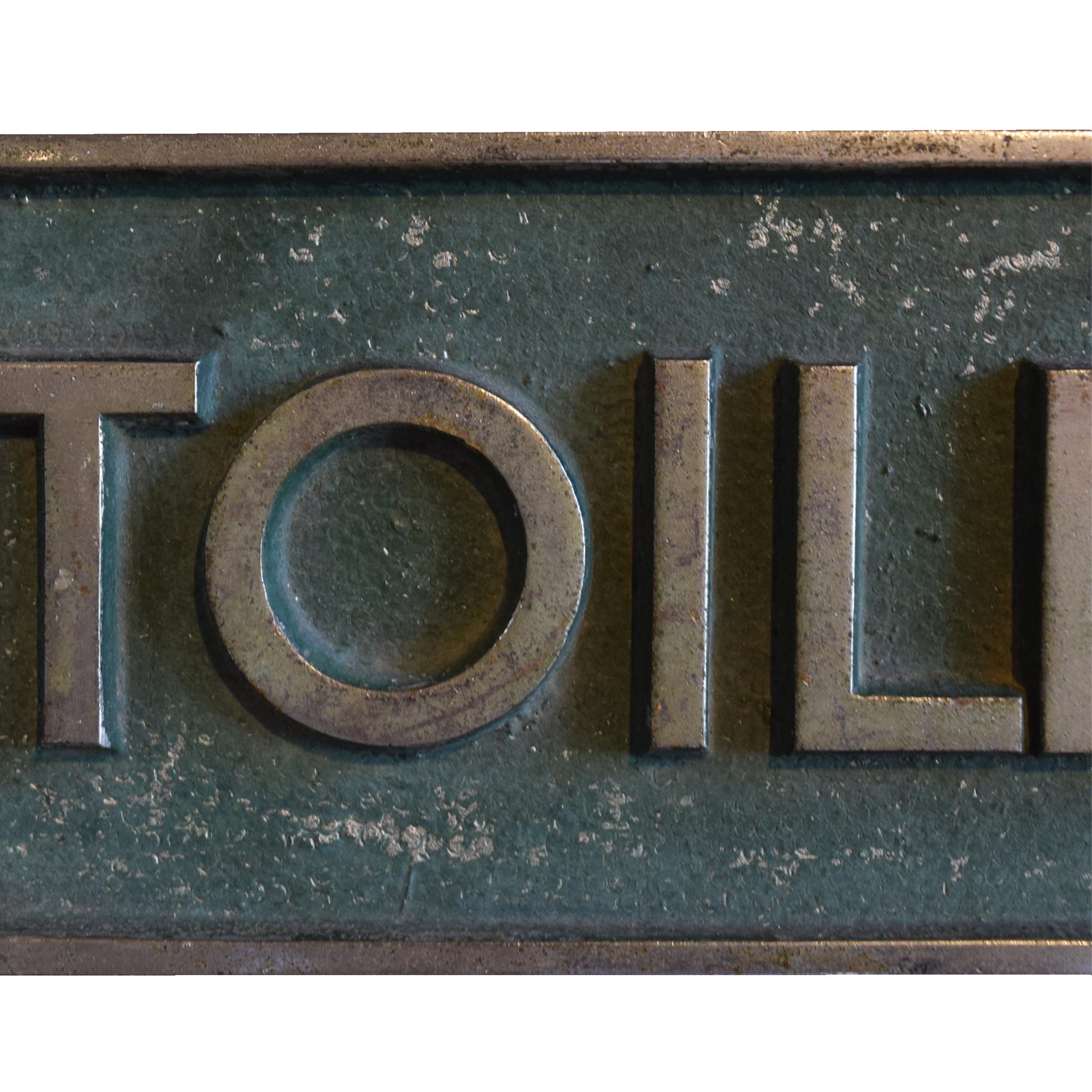 A Pair of Cast Brass and Chrome Toilete Signs 15.5" W x 3" H — Argentina, Early 20th Century