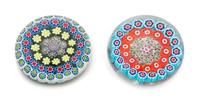 Peter Holmes, (Scottish), two concentric millefiori paperweights
