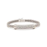 ROBERTO COIN, WHITE GOLD AND DIAMOND 'WOVEN SILK' BRACELET