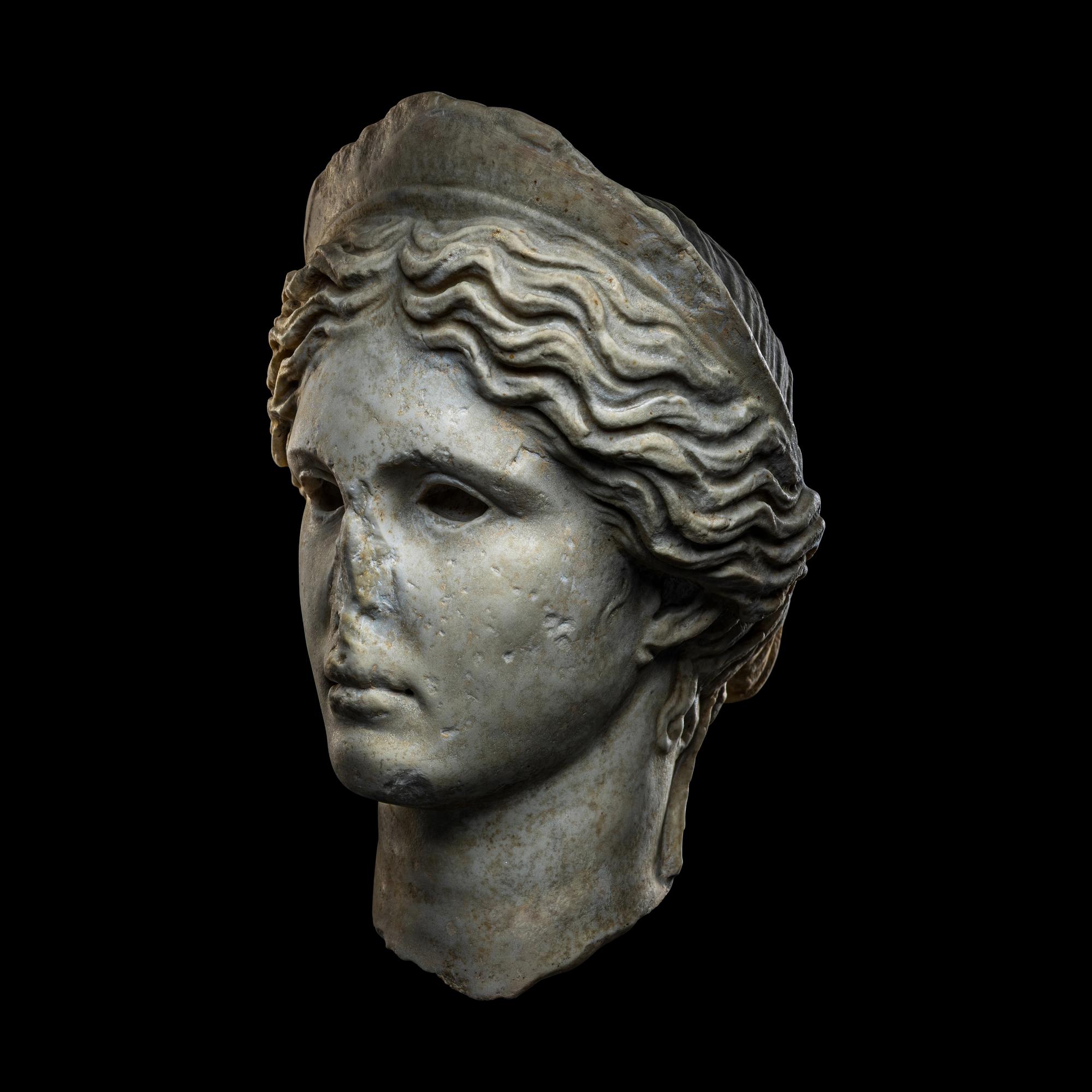 A Roman Marble Head of a Goddess