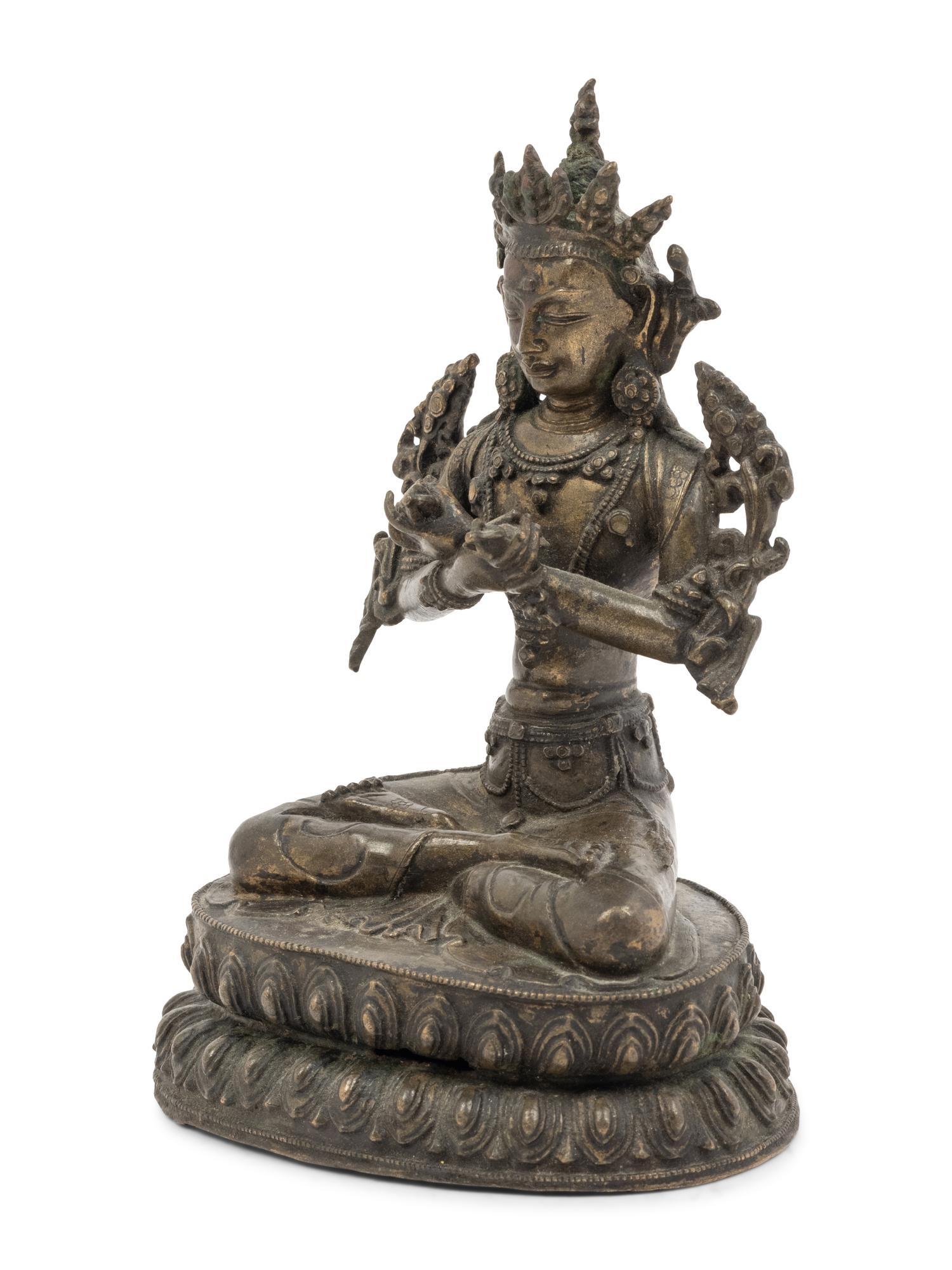 A Tibetan Bronze Seated Figure of Vajrasattva