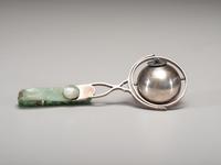 A Chinese Silver and Carved Jade Table Cigarette Lighter Identified to Eleanor Roosevelt