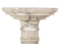 A Neoclassical White and Gray Marble Pedestal