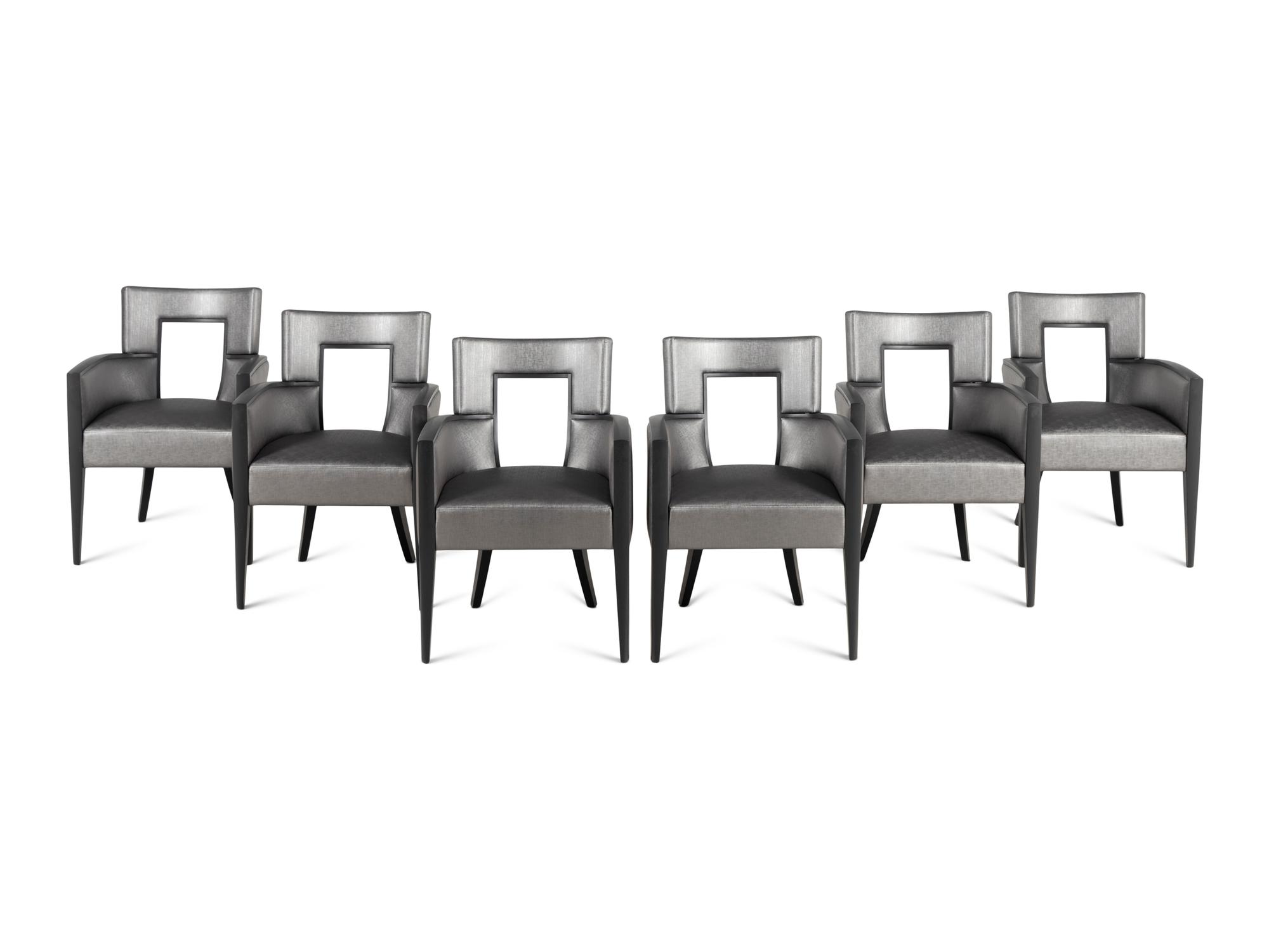 A Set of Six Contemporary Dining Chairs