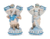 A Pair of German Porcelain Figural Vases