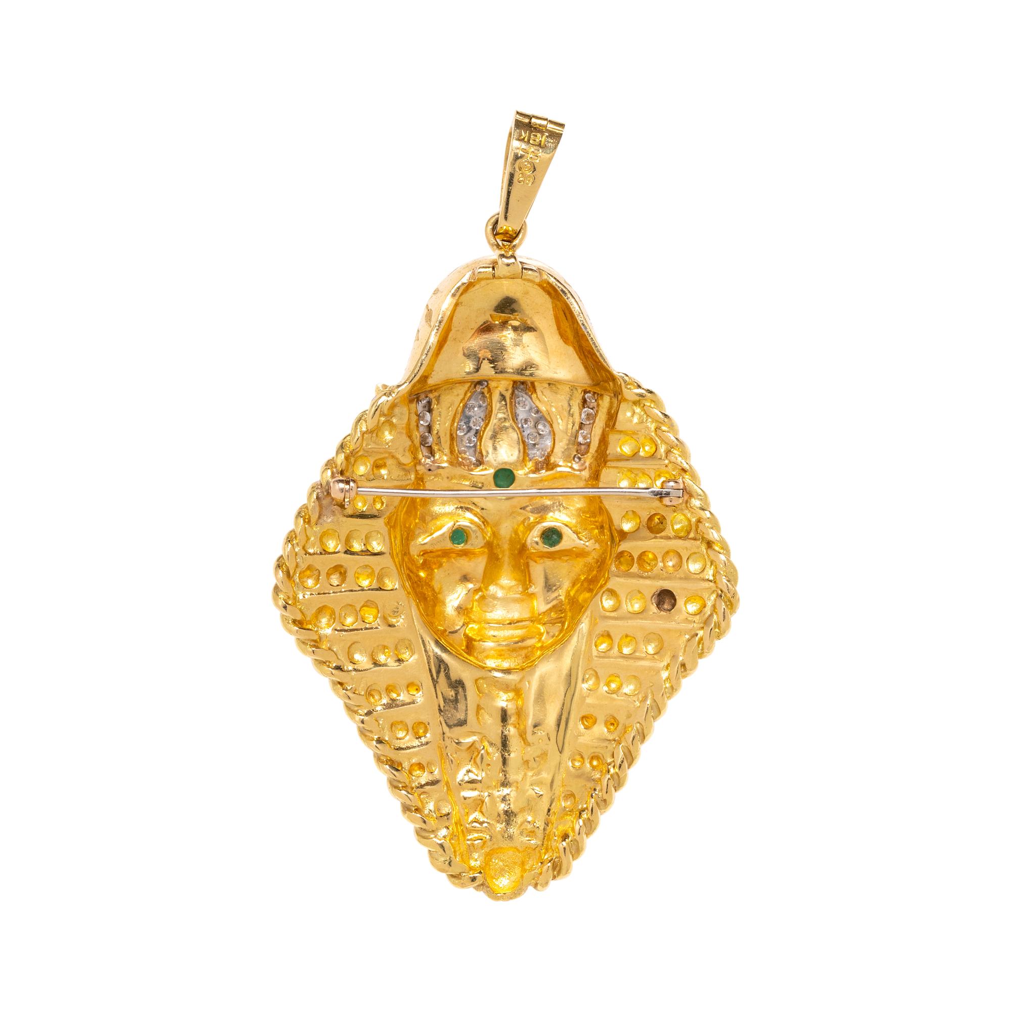 HAMMERMAN BROTHERS, YELLOW GOLD, DIAMOND AND EMERALD CONVERTIBLE NECKLACE