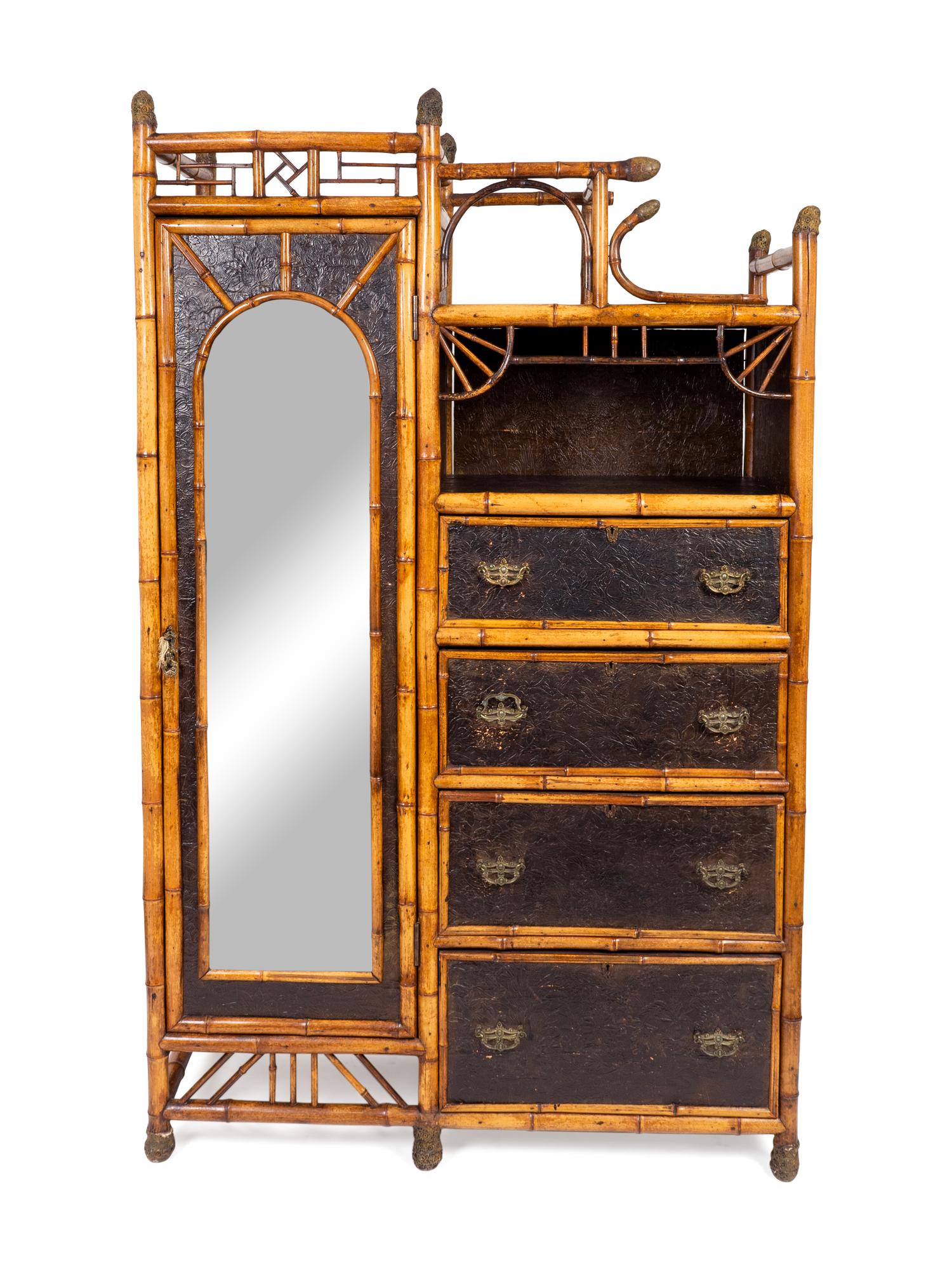 A Victorian Aesthetic Bamboo Cabinet — EARLY 20TH CENTURY
