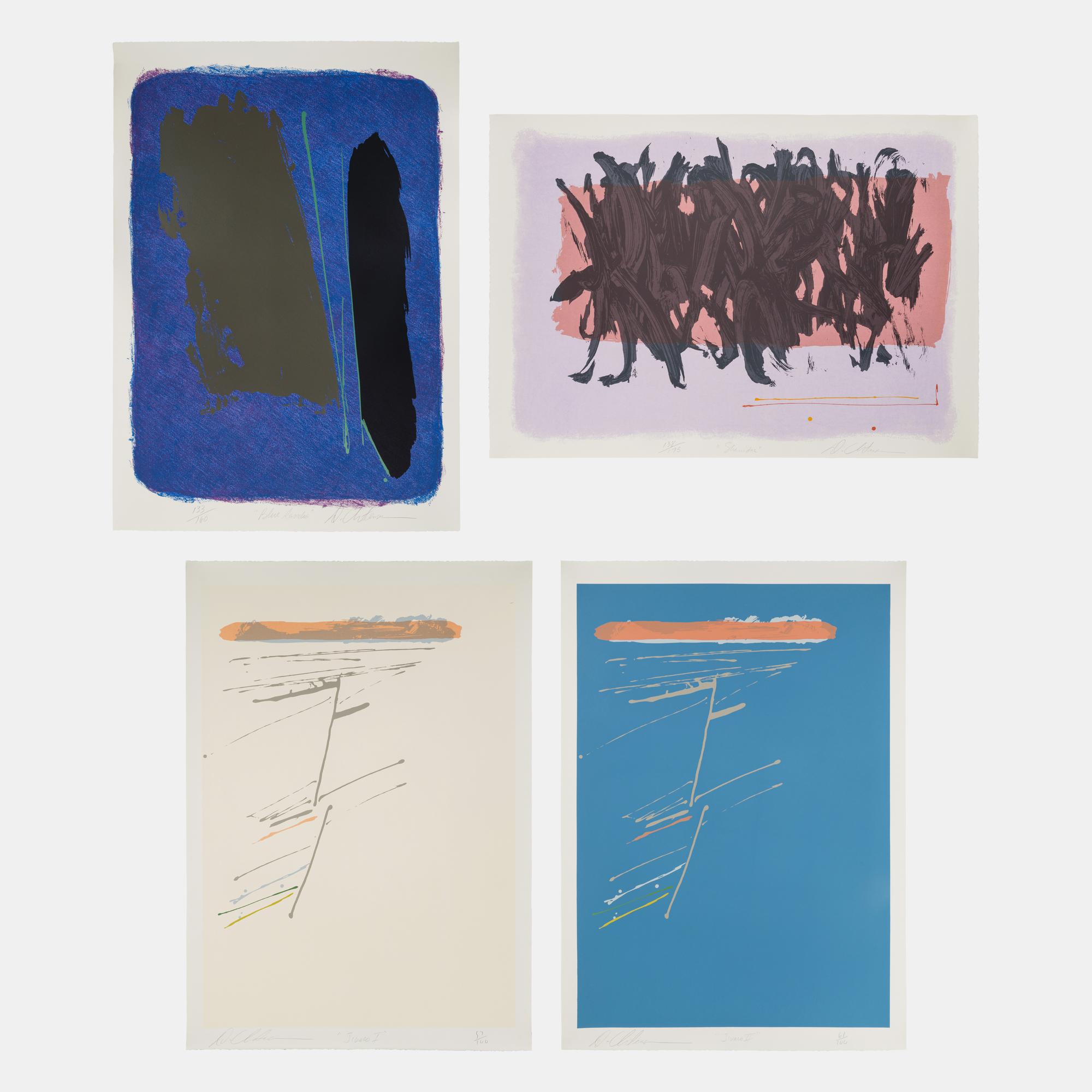 Blue Rancho, Shanidar , Jivaro I, and Jivaro II (a group of four prints)