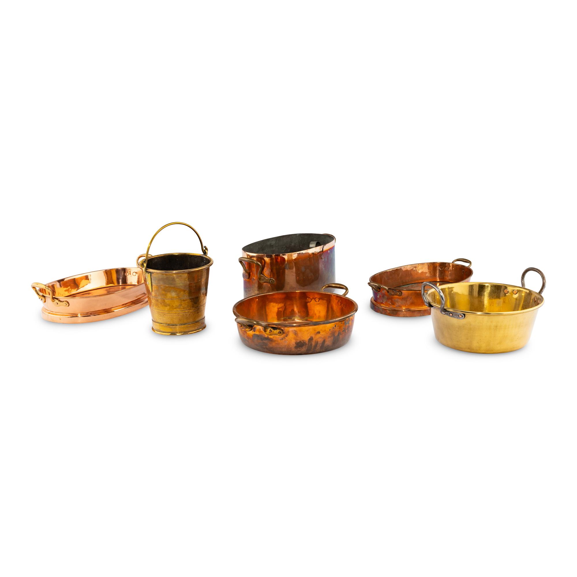 A Group of Seven Brass and Copper Articles