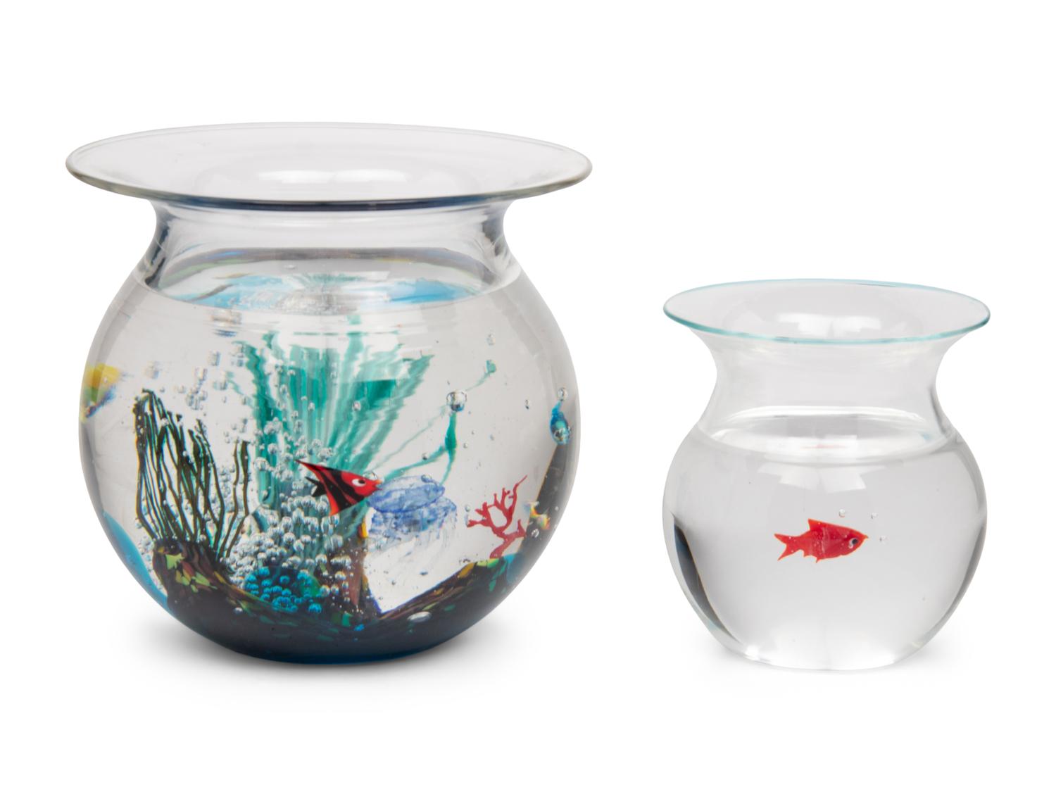 Two Murano Glass Fish Bowls by Elio Raffaeli