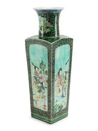 A Chinese Export Famille Verte Porcelain Vase