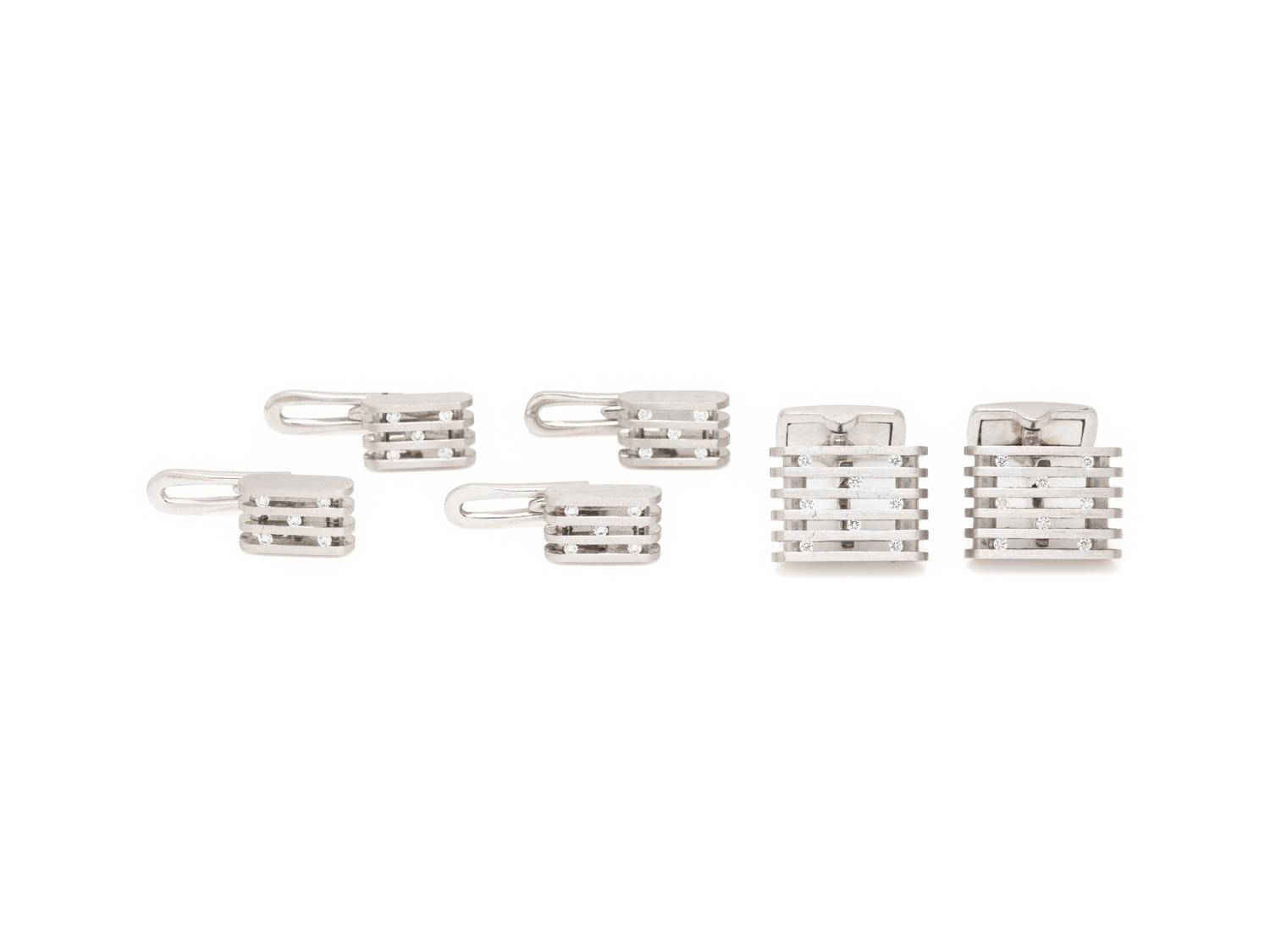WHITE GOLD AND DIAMOND DRESS SET