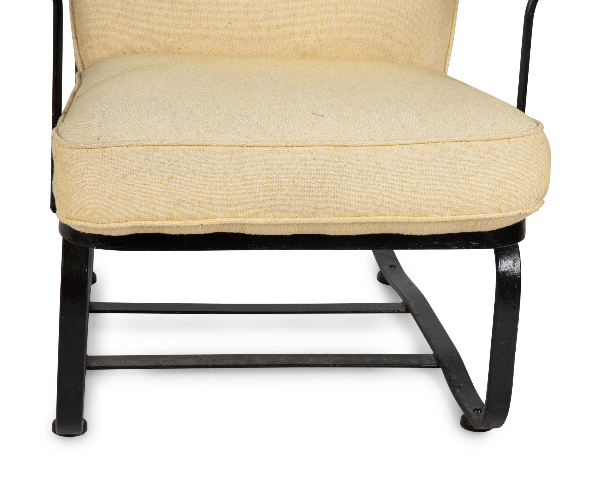 A Pair of Salterini Wrought Iron Armchairs