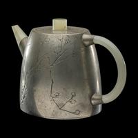 A Chinese Jade and Pewter Teapot