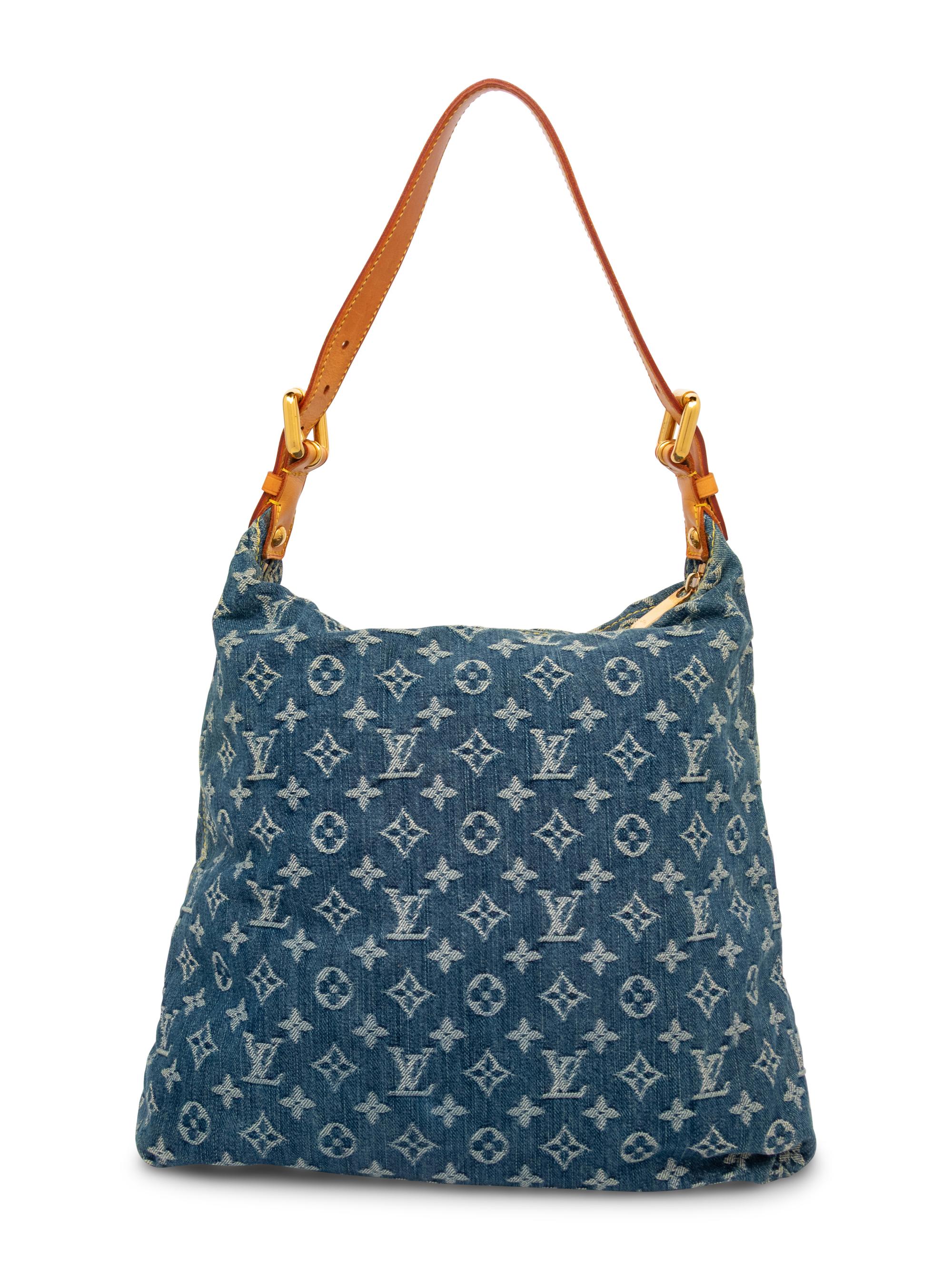 LOUIS VUITTON, DENIM MONOGRAM BAGGY SHOULDER BAG