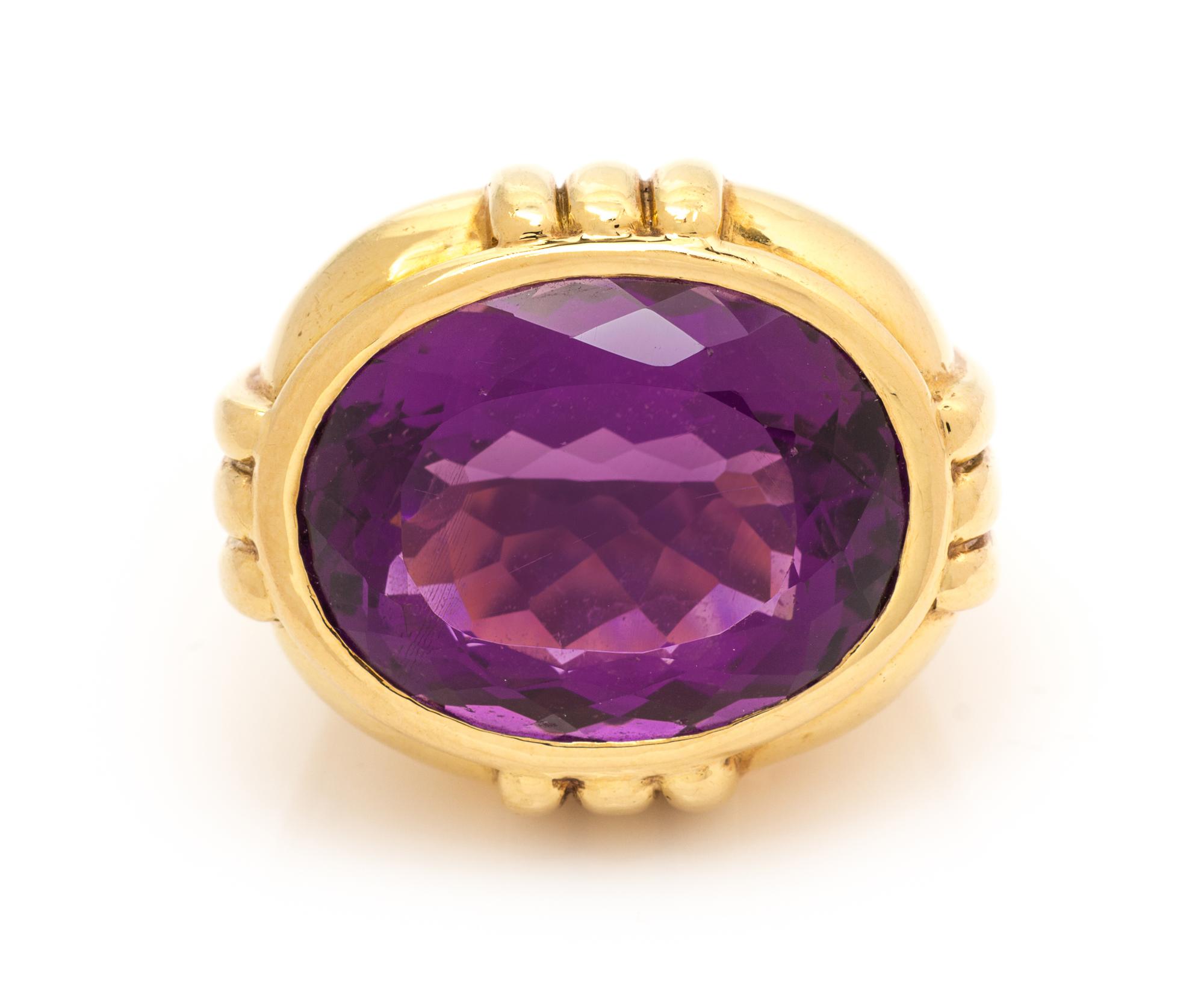 An 18 Karat Yellow Gold and Amethyst Ring, Susan Berman, 25.60 dwts.