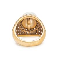 CULTURED PEARL AND DIAMOND RING