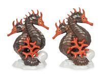 A Pair of Herend Porcelain Seahorse Groups