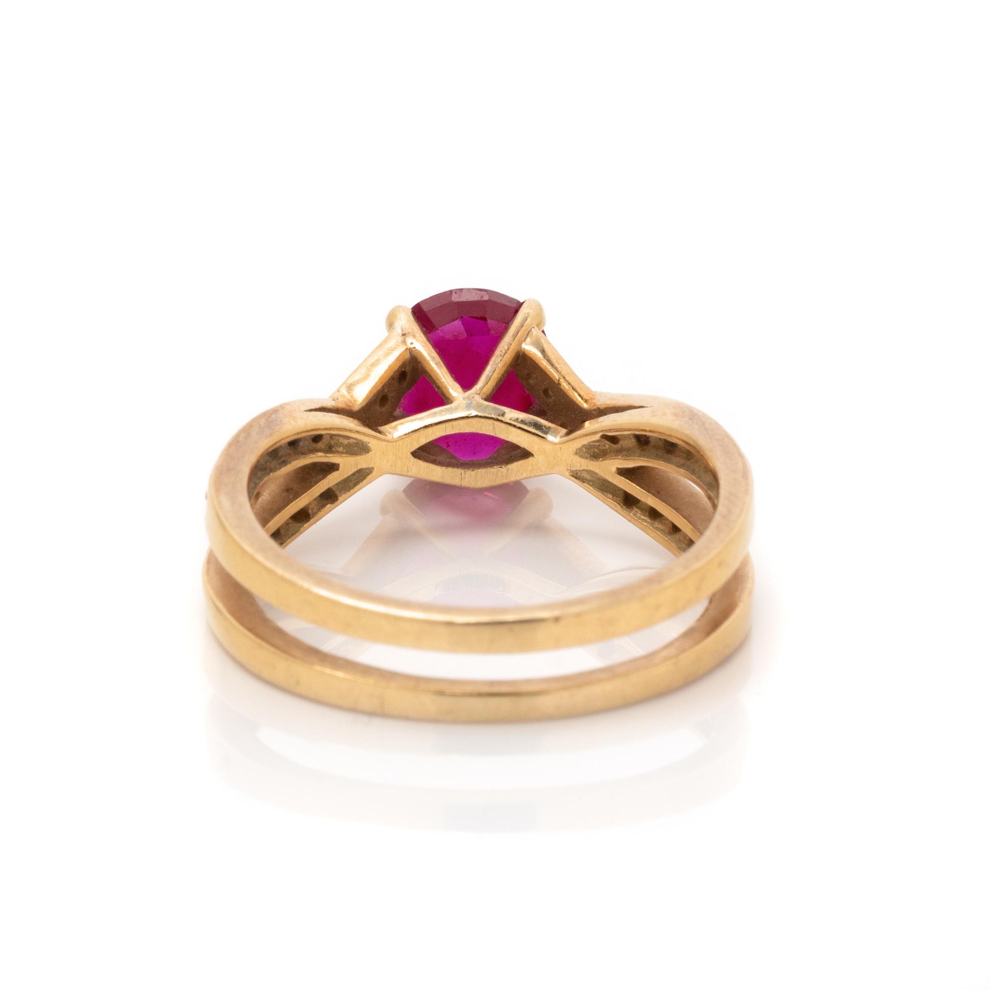 TIFFANY & CO., YELLOW GOLD, RUBY AND DIAMOND RING