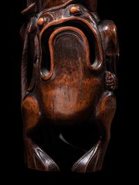 A Chinese Bamboo Figural Group of Immortal Liu Hai and Three-Legged Toad
