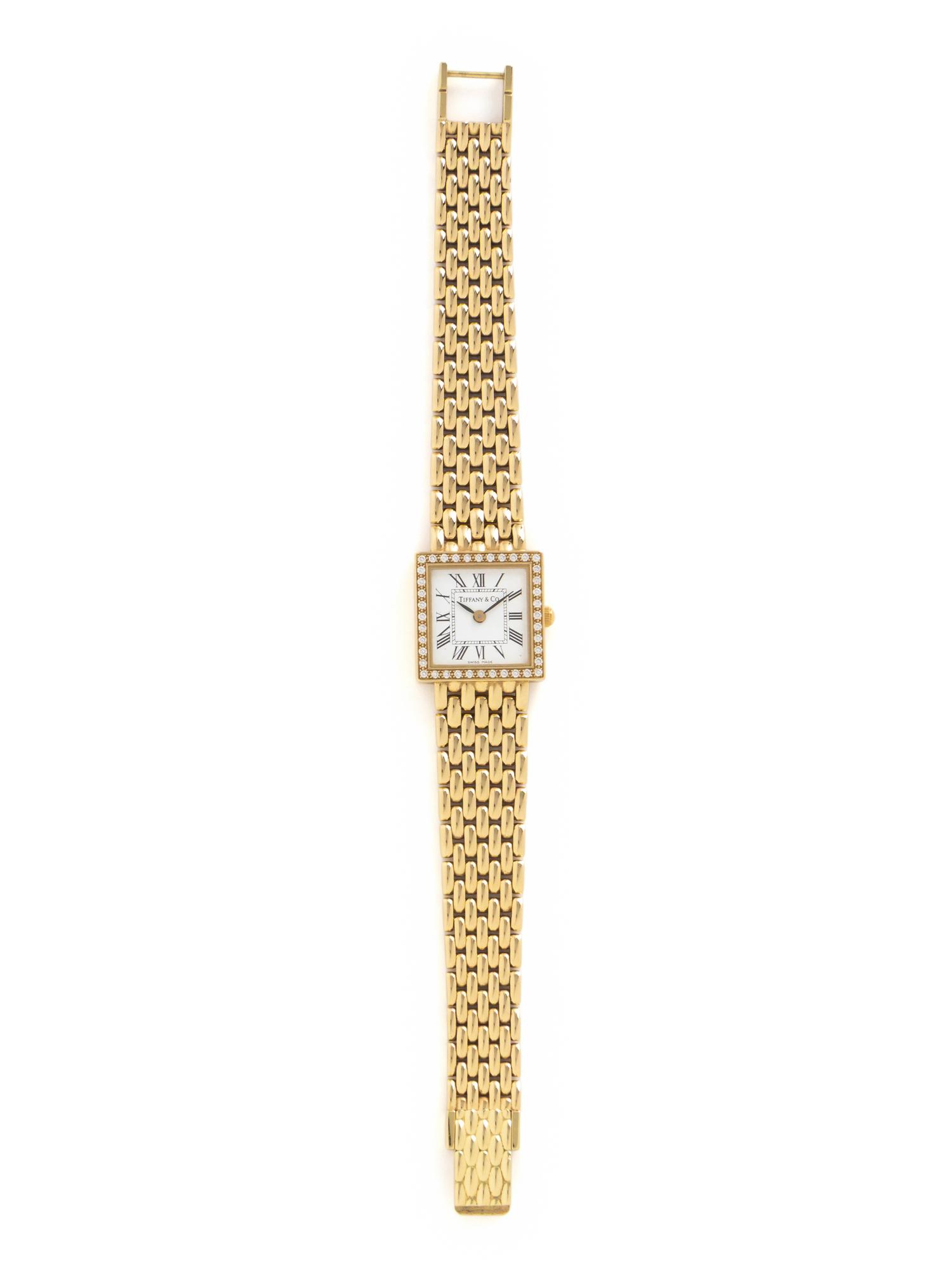 TIFFANY & CO., YELLOW GOLD AND DIAMOND WATCH