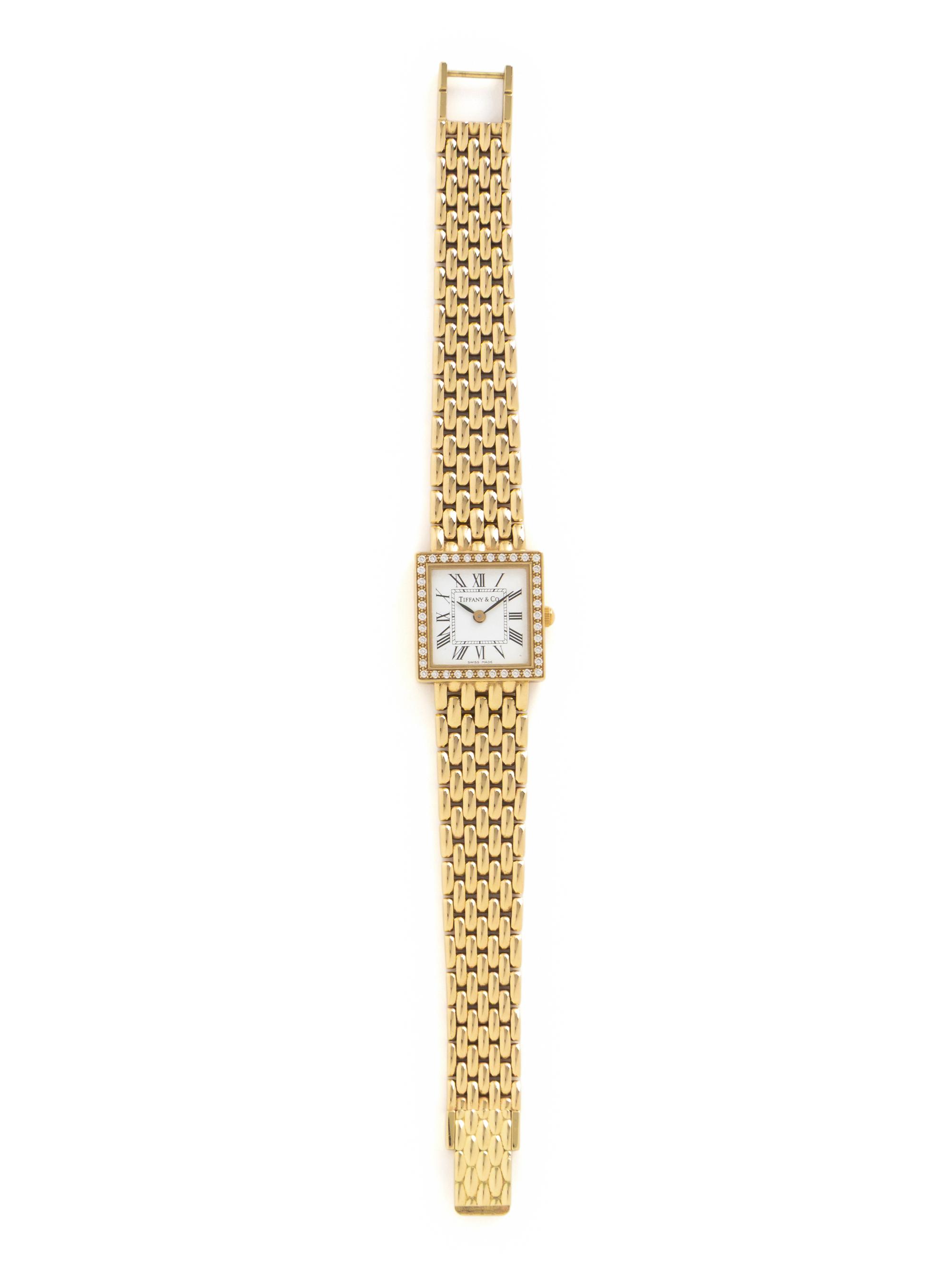 TIFFANY & CO., YELLOW GOLD AND DIAMOND WATCH