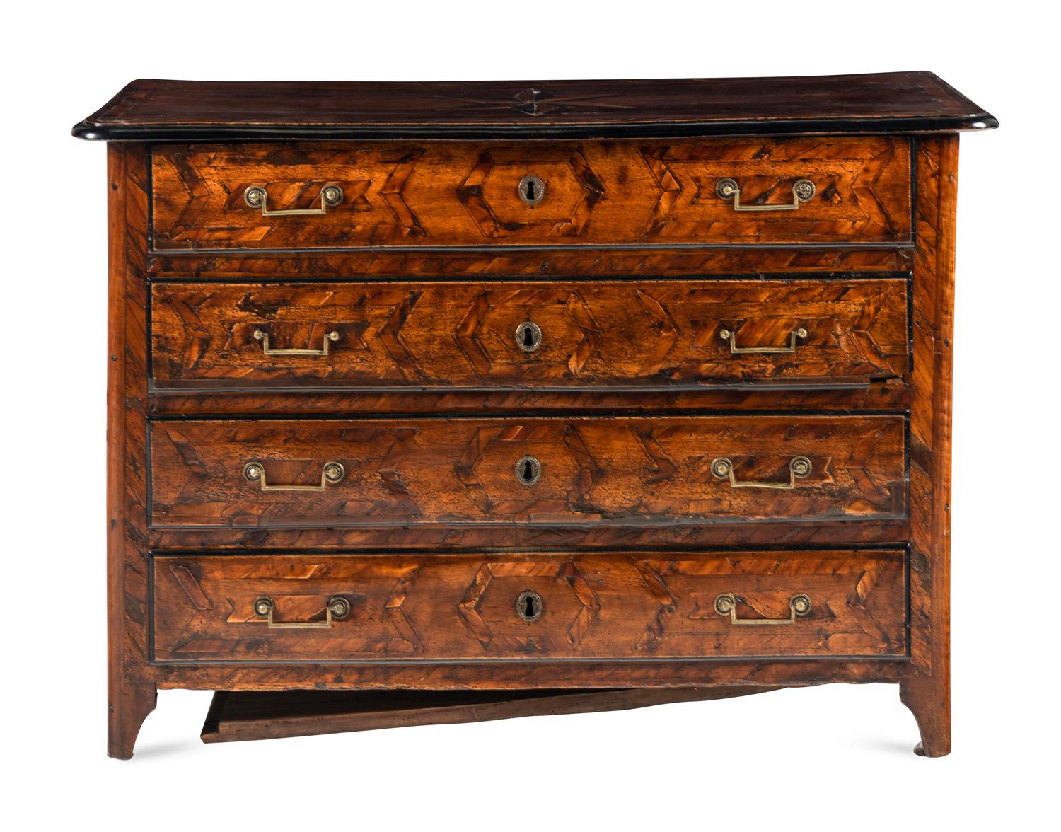 A Continental Walnut Commode