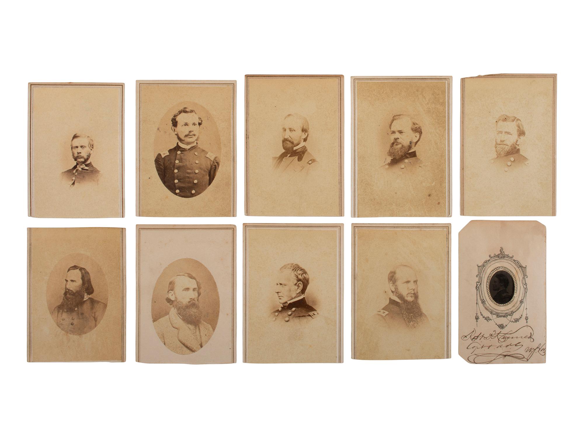 [CIVIL WAR]. Collection of 62 CDVs assembled by General David Sloane Stanley, incl. Civil War generals and Sioux subjects involved in the 1862 Dakota Uprising.