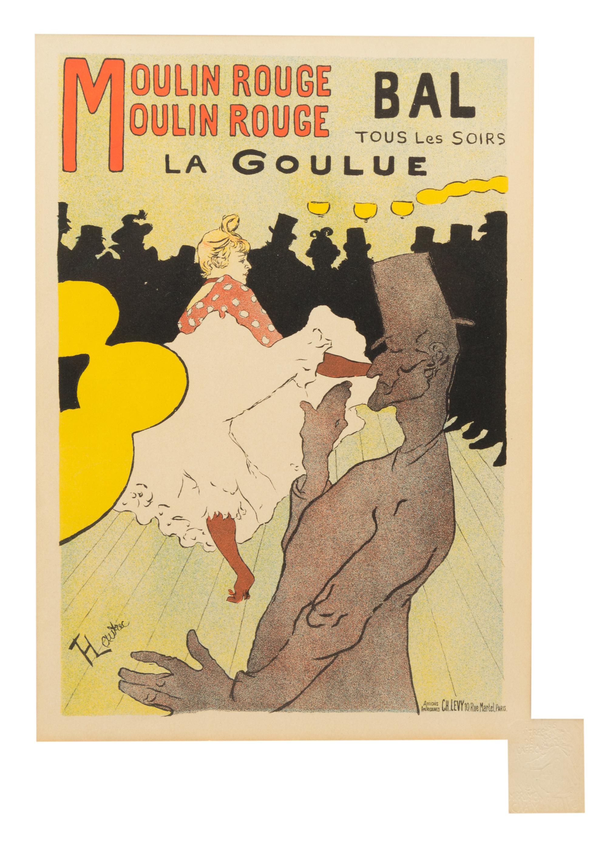 Henri de Toulouse-Lautrec, (French, 1864-1901), Moulin Rouge, La Goulue (plate 122 from les maitres de l'affiche)