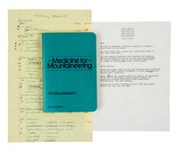 WILKERSON, James A. Medicine for Mountaineering. 1978. AUTOGRAPH NOTE BY STEVE FOSSETT LAID IN regarding a mountaineering medical kit.