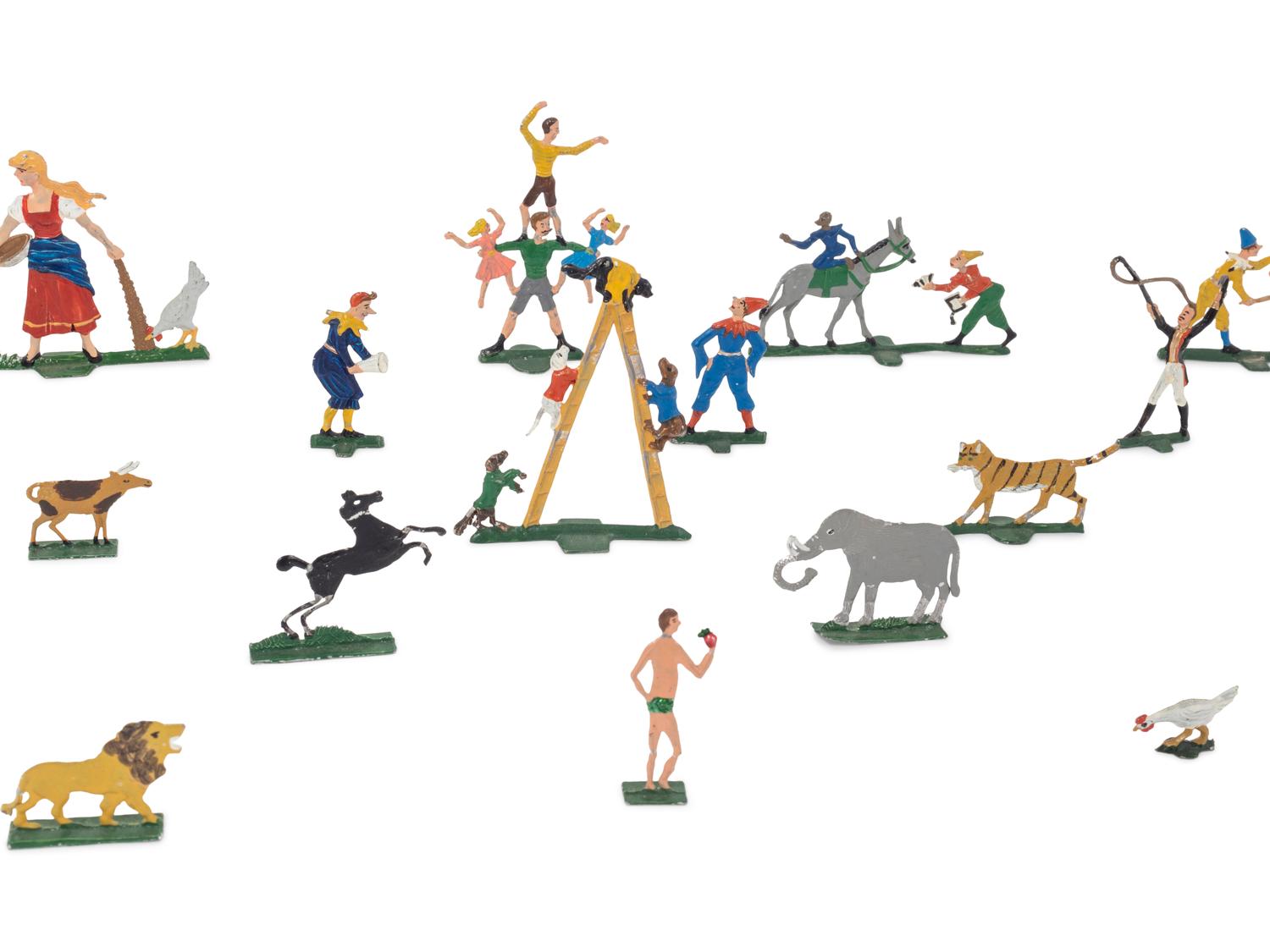 A Collection of Forty British Painted Metal Figures
