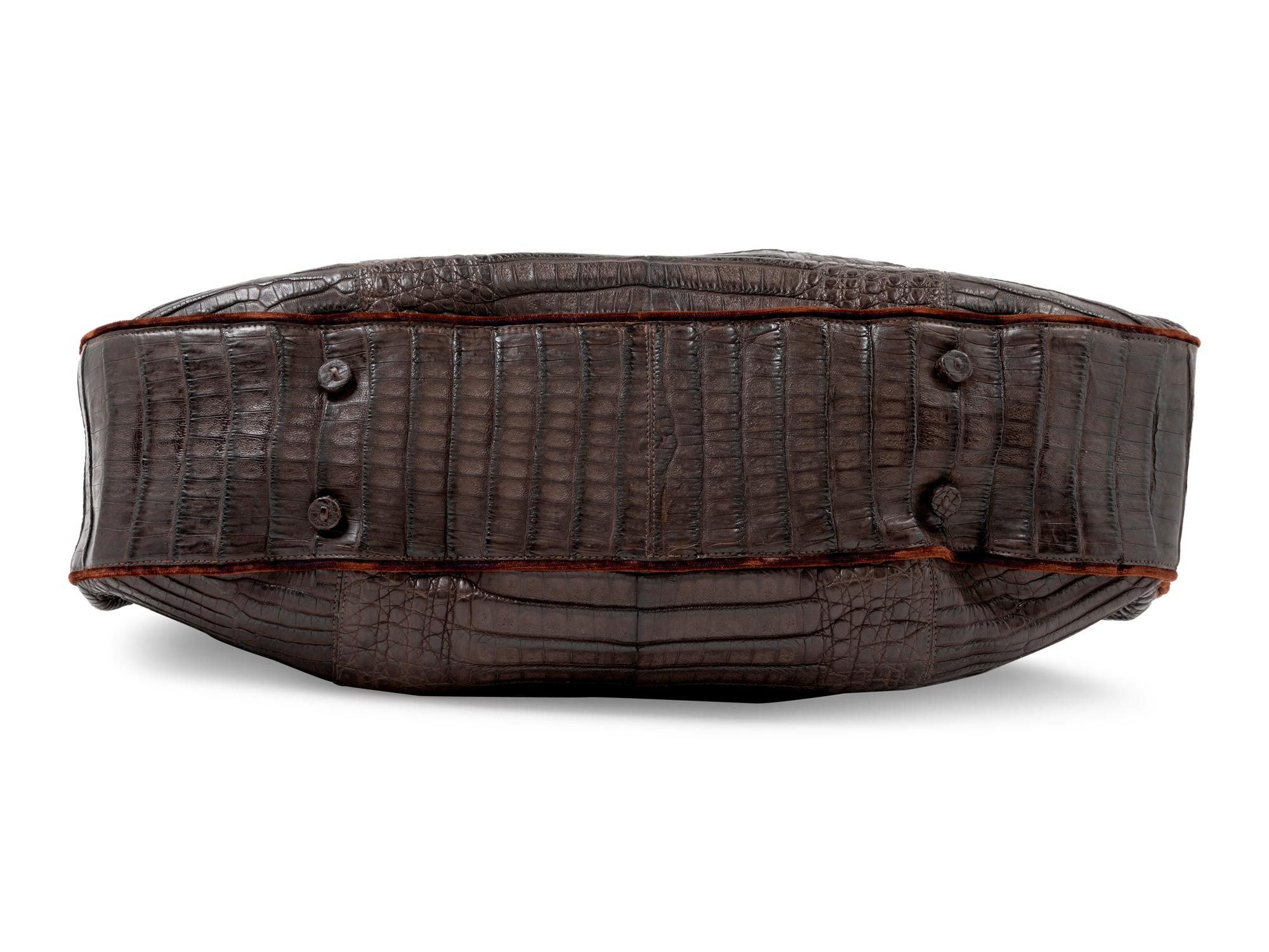 Nancy Gonzalez Brown Crocodile Bag,
