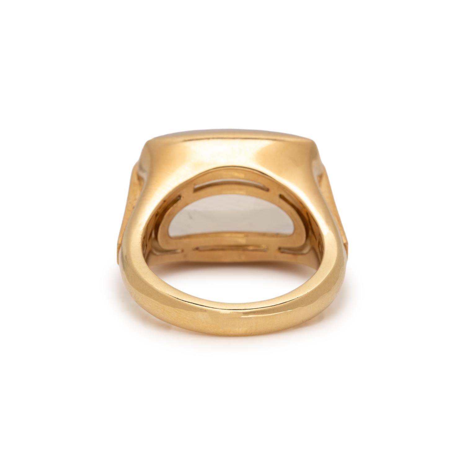 BULGARI, QUARTZ AND YELLOW GOLD RING