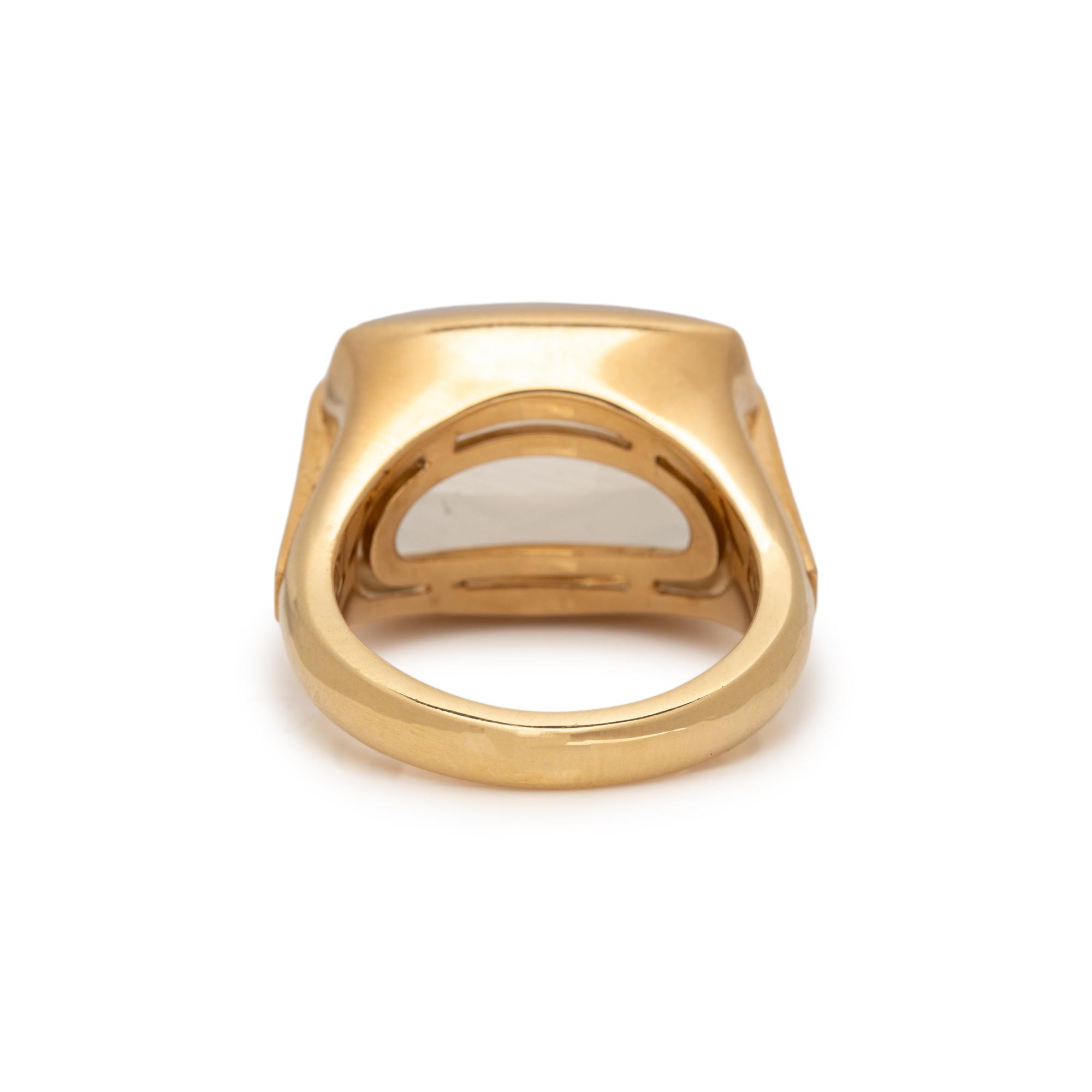 BULGARI, QUARTZ AND YELLOW GOLD RING