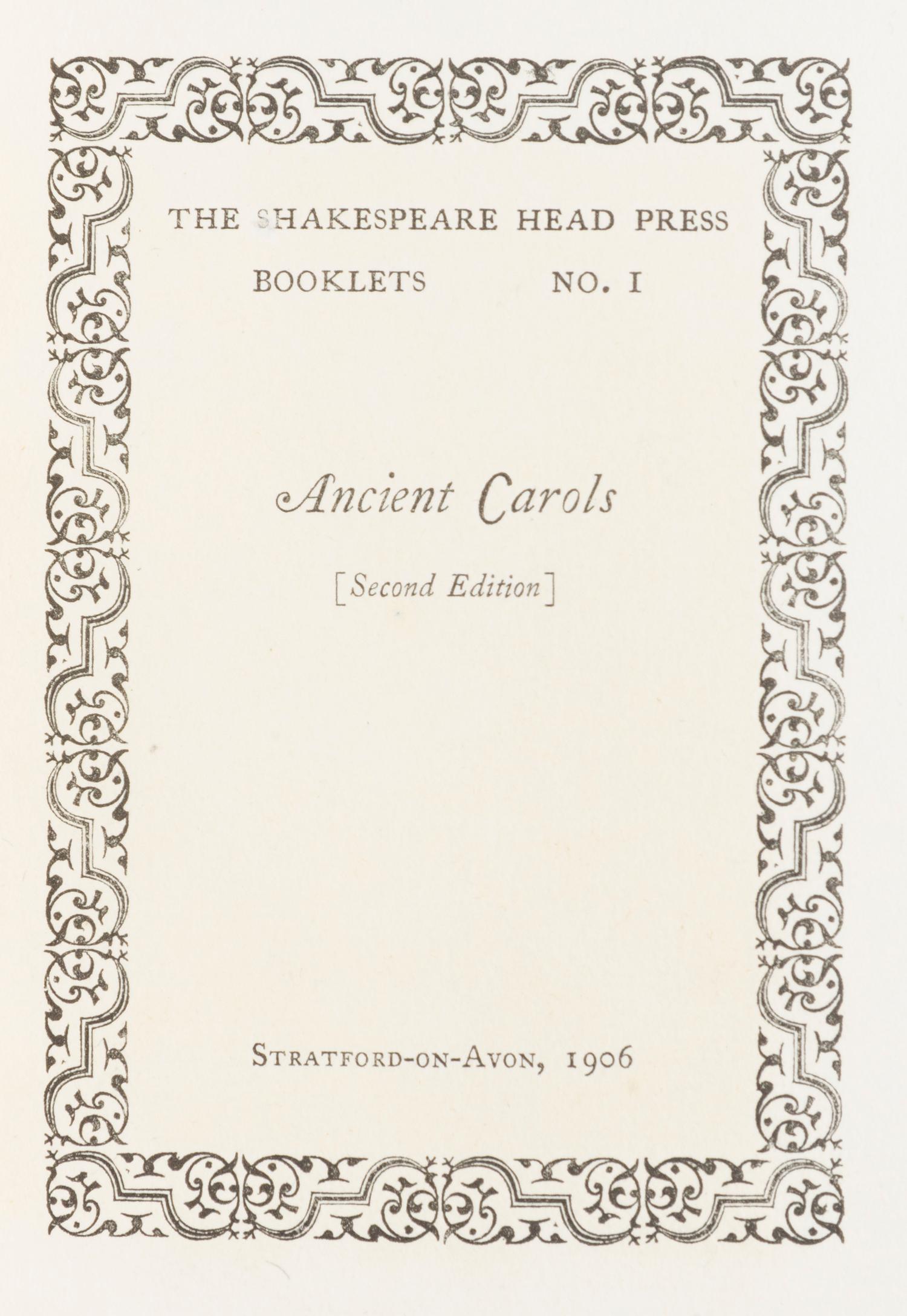 (SHAKESPEARE HEAD PRESS) The Shakespeare Head Press Booklets, I-VI. London, 1905-1906. 4 vols. in one.