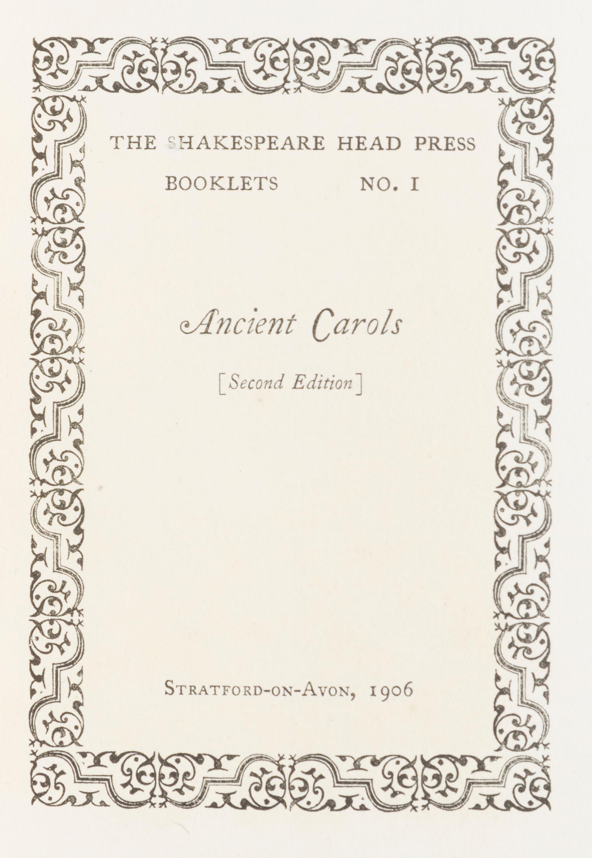 (SHAKESPEARE HEAD PRESS) The Shakespeare Head Press Booklets, I-VI. London, 1905-1906. 4 vols. in one.