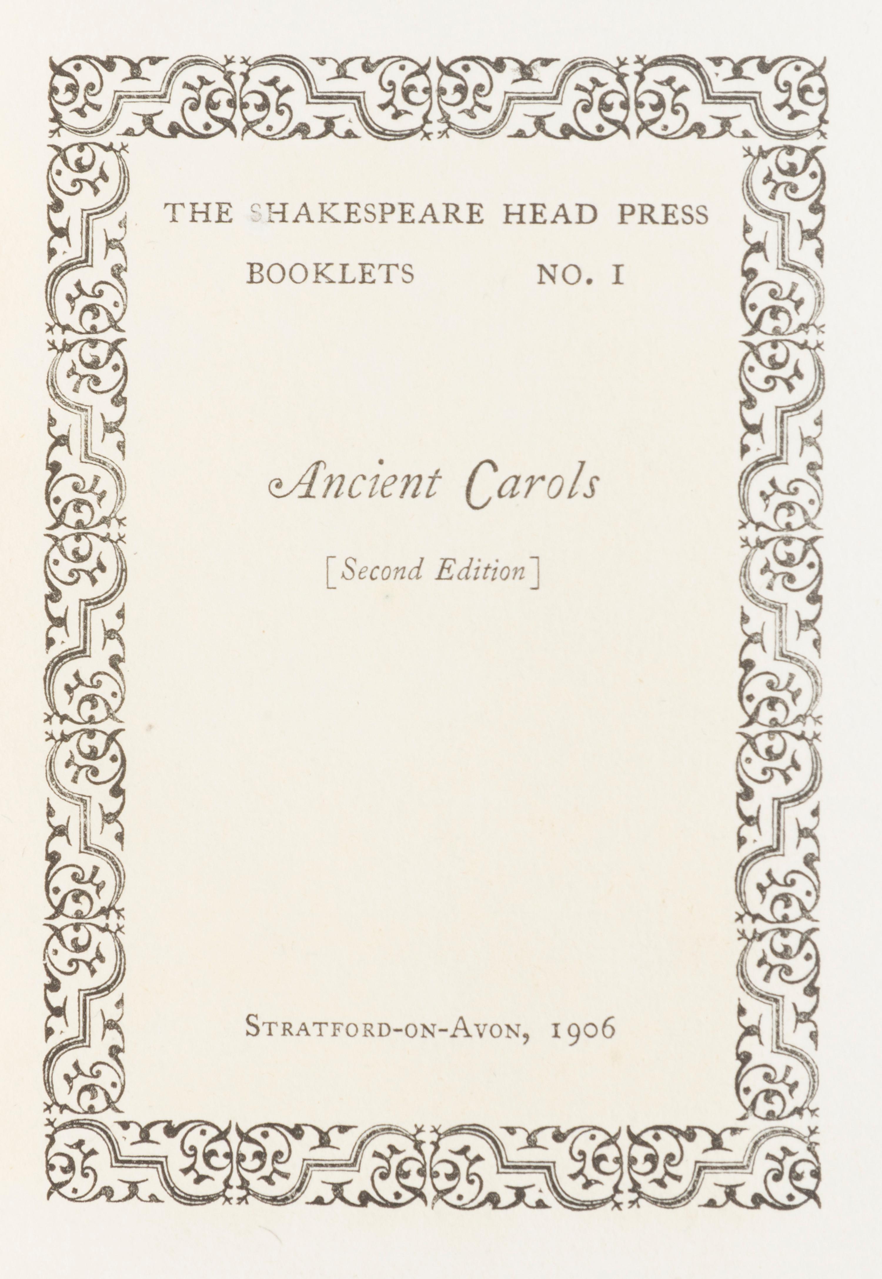 (SHAKESPEARE HEAD PRESS) The Shakespeare Head Press Booklets, I-VI. London, 1905-1906. 4 vols. in one.