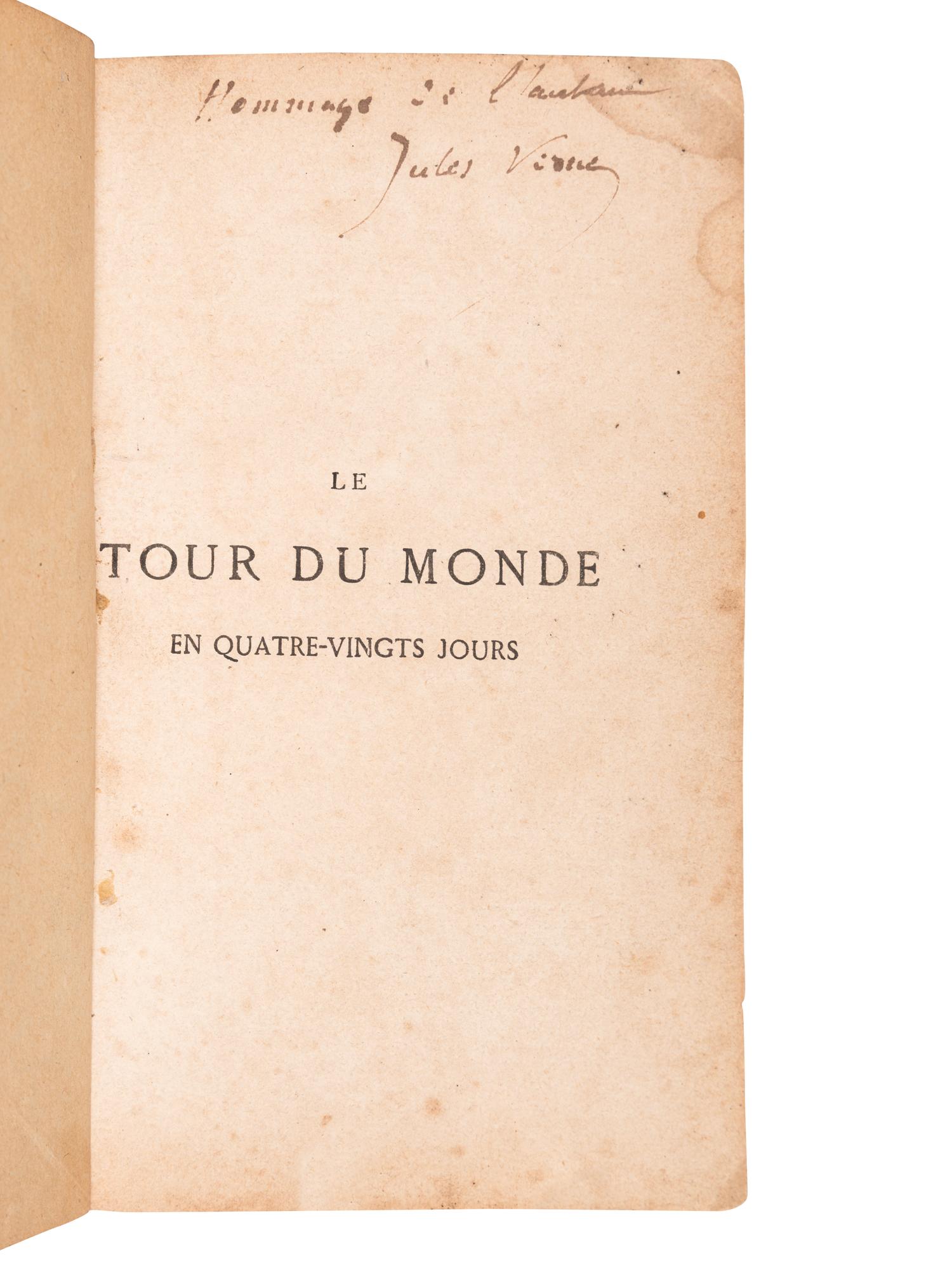 VERNE, Jules (1828-1905). Tour du monde en quatre-vingts jours . Paris: Pierre Jules Hetzel, [1873].