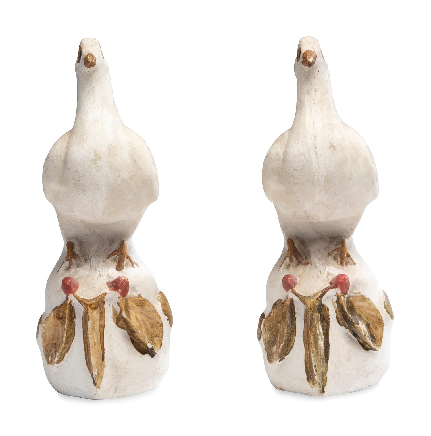 A Pair of American Chalkware Doves