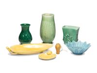 Six Rookwood Pottery Floral and Foliate Decorated Table Articles