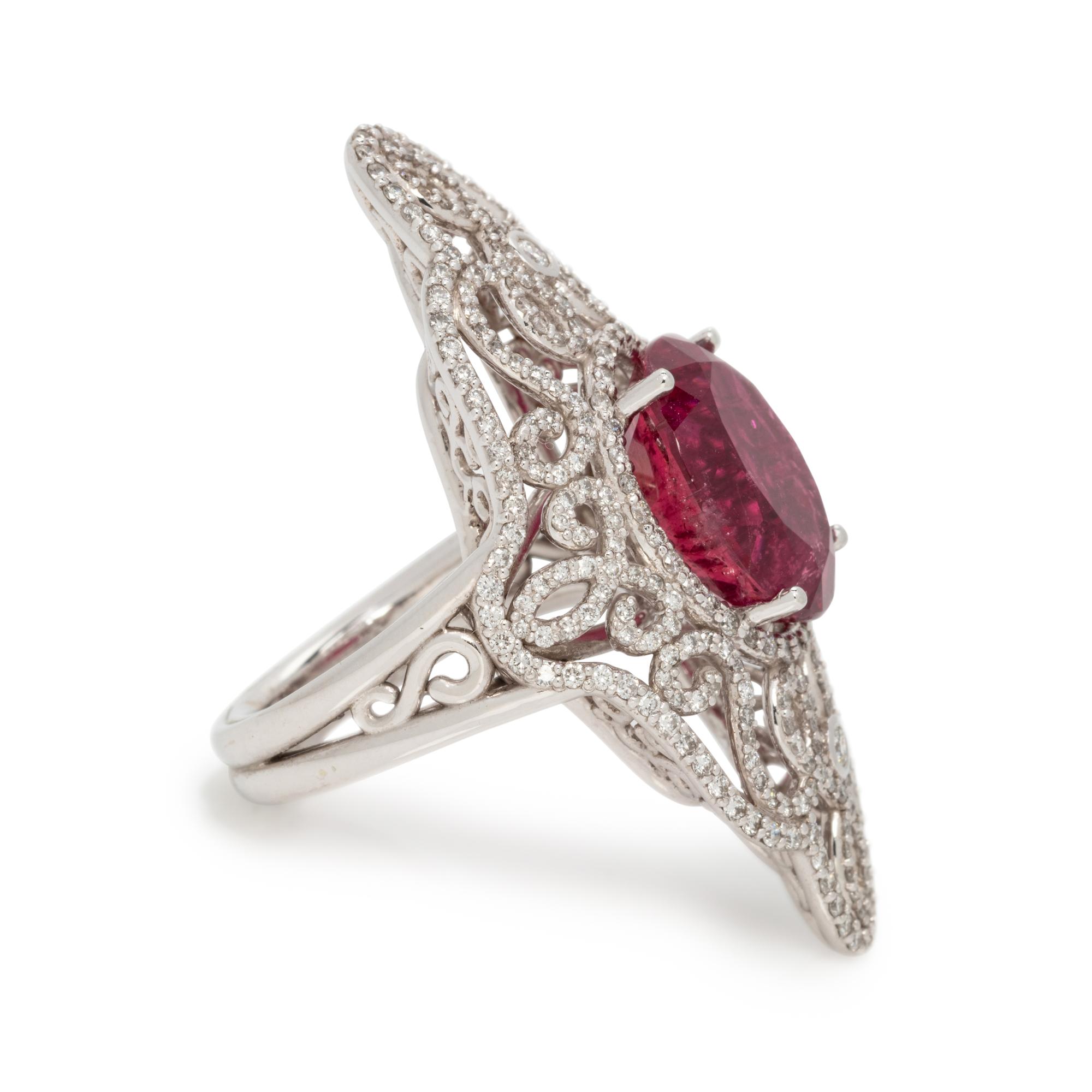 PINK TOURMALINE AND DIAMOND RING