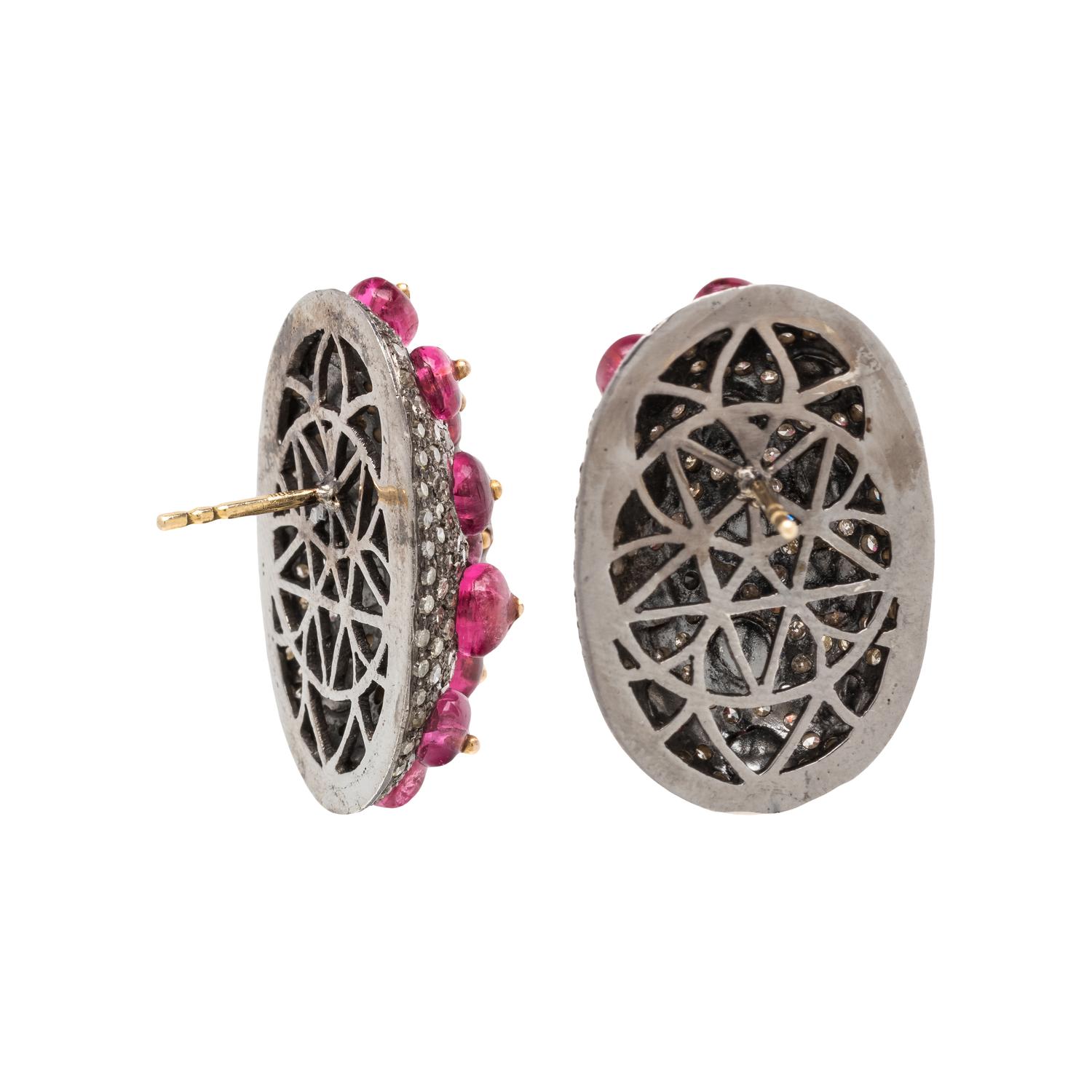 SPINEL AND DIAMOND EARRINGS