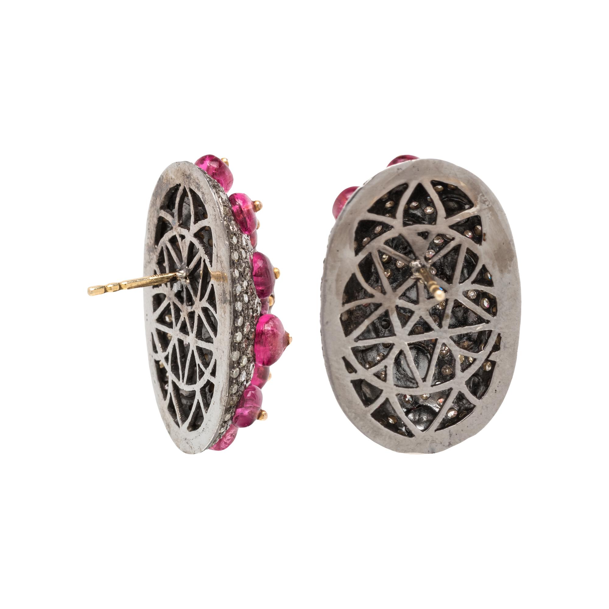 SPINEL AND DIAMOND EARRINGS