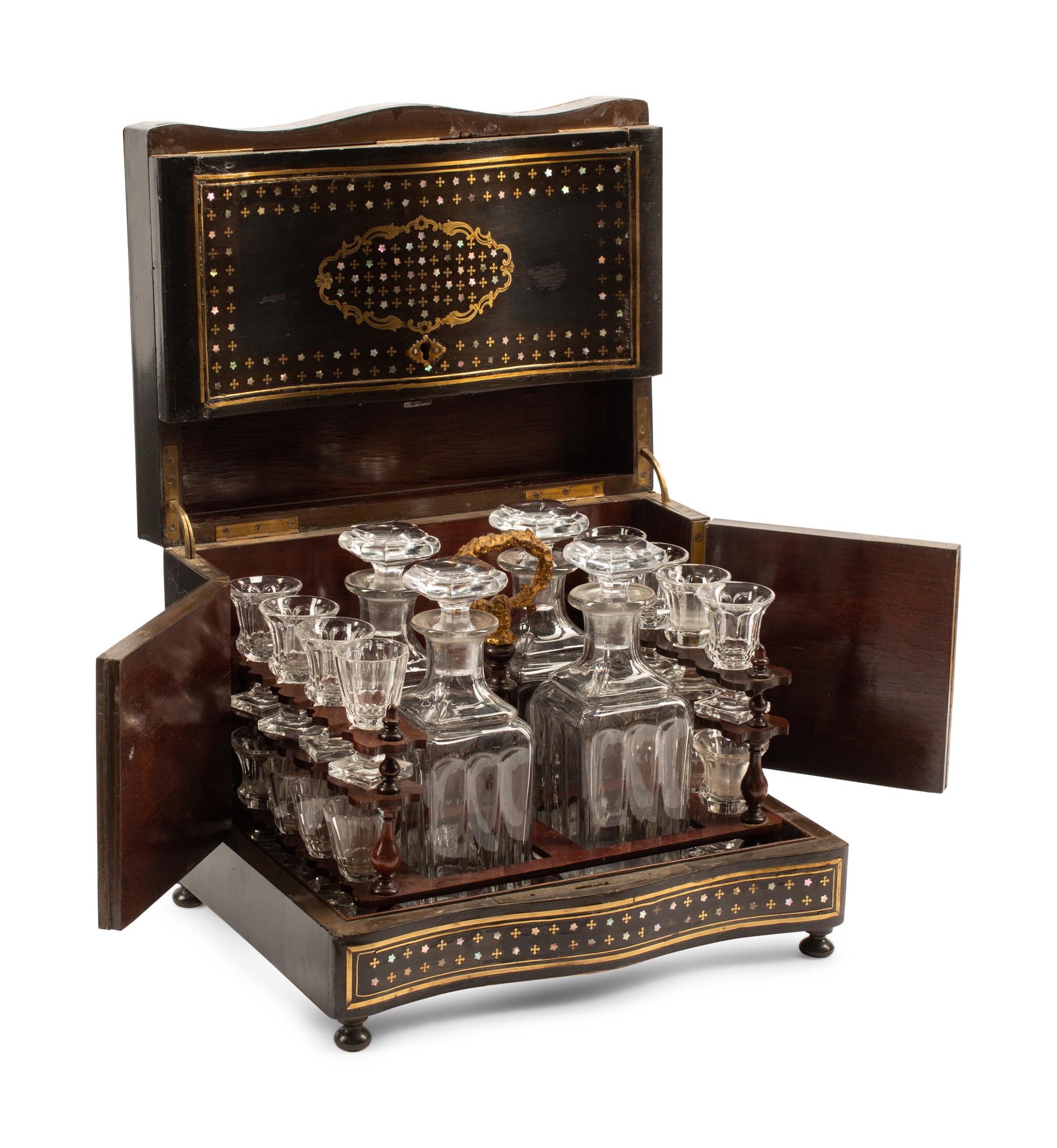 A Napoleon III Marquetry Cave a Liqueur