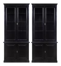 A Pair of Custom-Designed Ebonized Bookcases Height 93 x width 42 x depth 17 inches. — ITALY, 20TH CENTURY