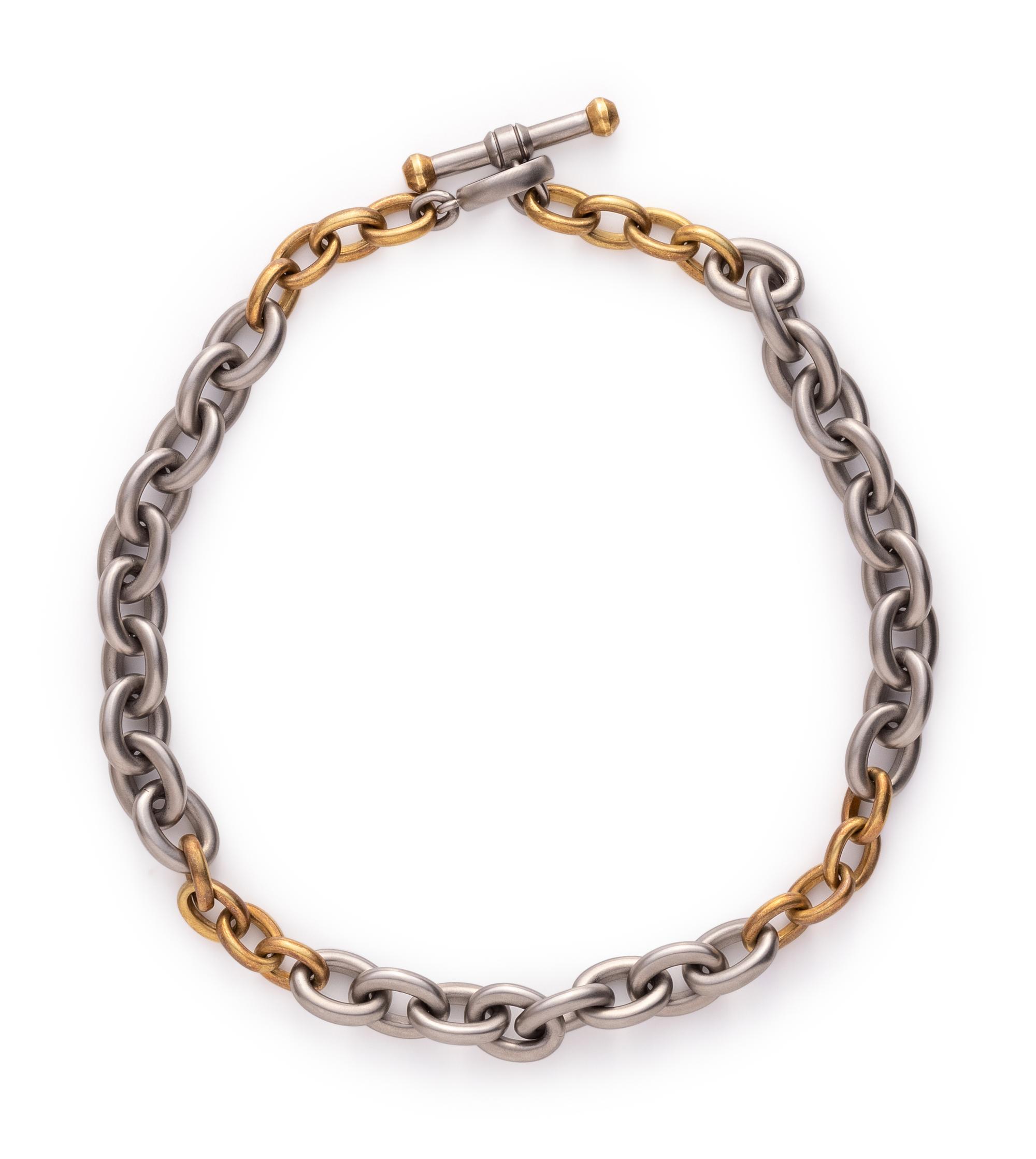 KIESELSTEIN-CORD, SILVER AND YELLOW GOLD NECKLACE