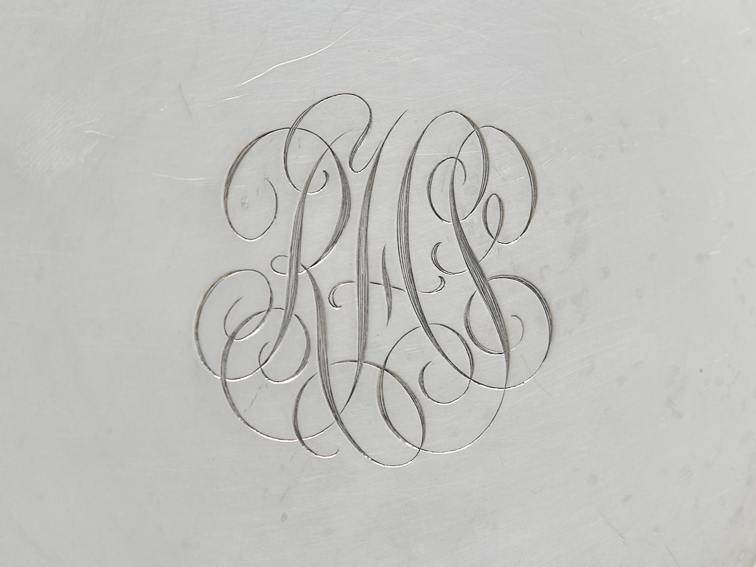 A Set of Twelve American Silver Bread Plates with 'P' Monogram