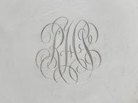 A Set of Twelve American Silver Bread Plates with 'P' Monogram