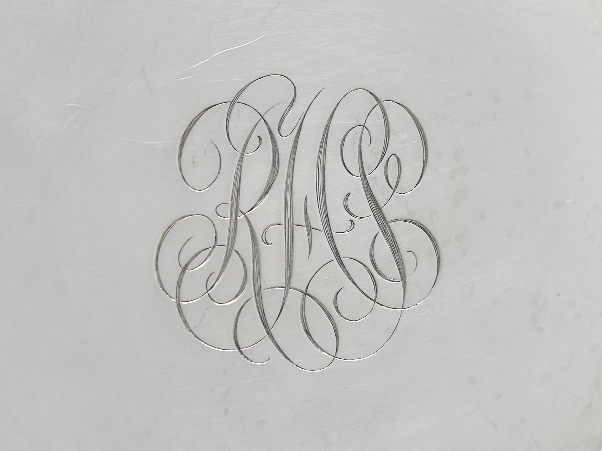 A Set of Twelve American Silver Bread Plates with 'P' Monogram